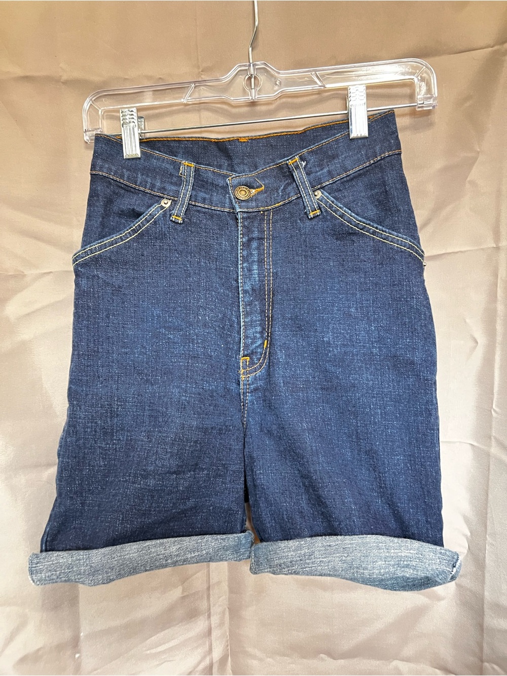 Vintage style- Lady K Loves High-Rise Denim Roll-Cuff Women's Shorts